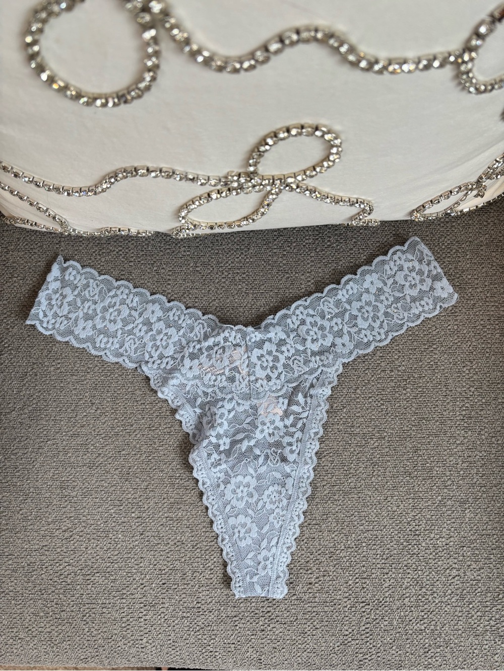 Victoria’s Secret Lacie Sparkle Thong - Blue Grey Women’s Intimates. L
